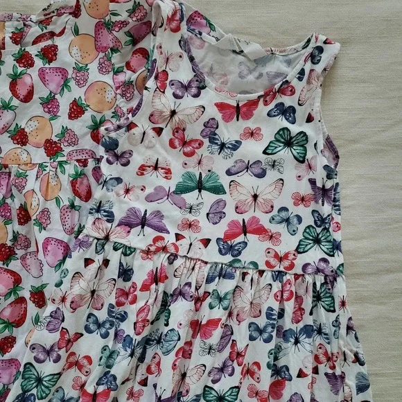 H&m dress bundle butterfly strawberry kids 6 7 8 - Picture 5 of 8
